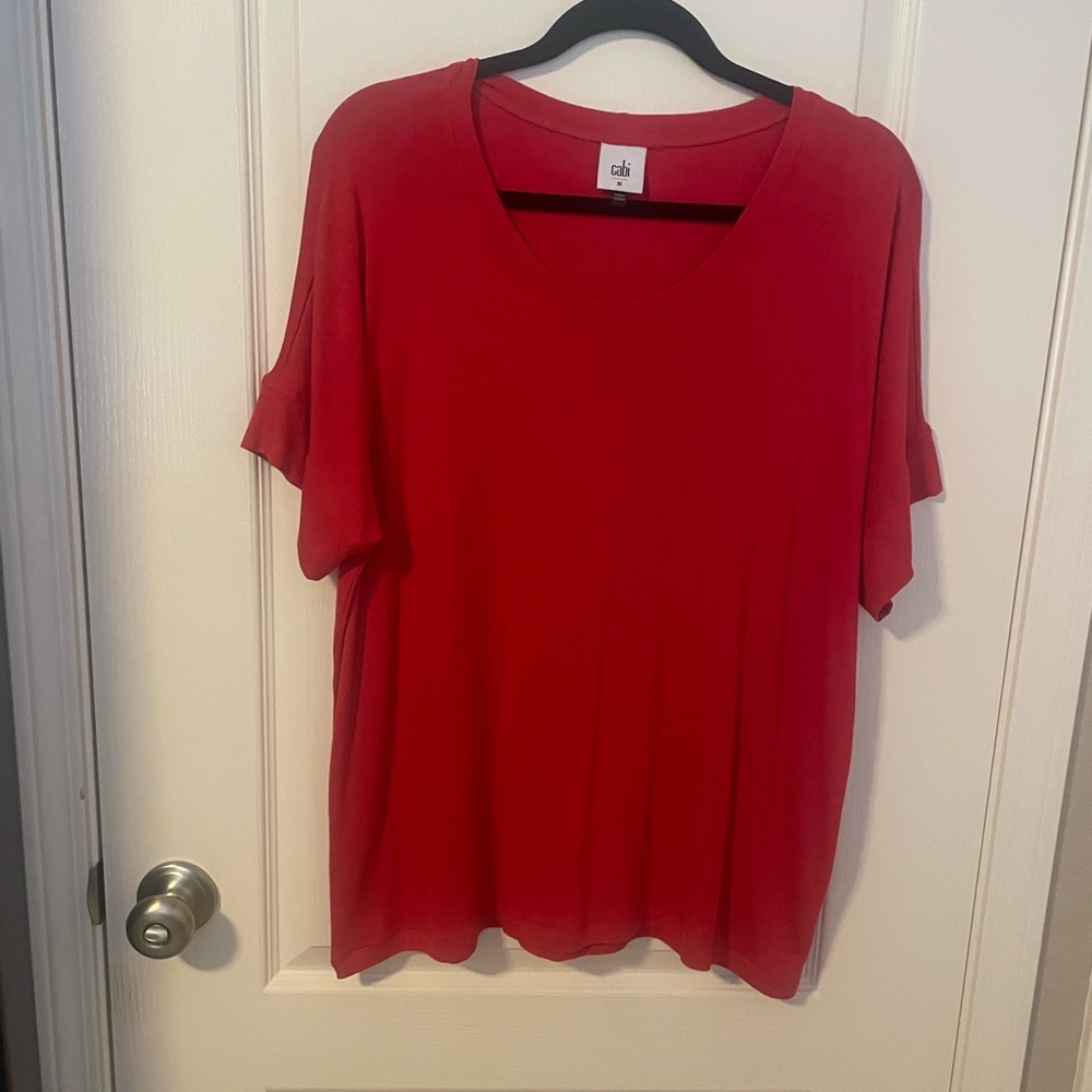 CAbi Red Toss On Tee Medium NWOT